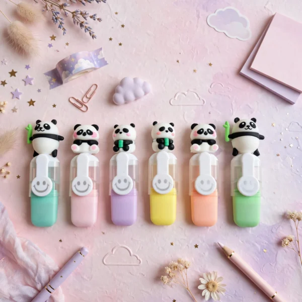 Mini Panda Marker Highlighter Set (6pcs)