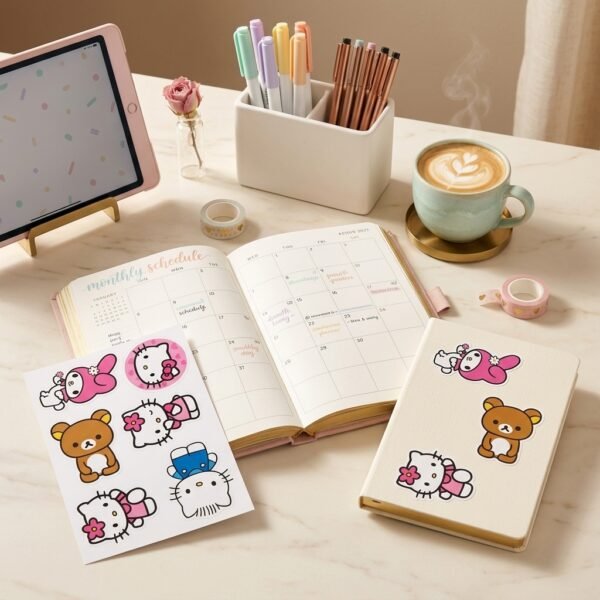 Cute Stickers Hello Kitty , Kuromi Etc (Pack of 50 approx.)