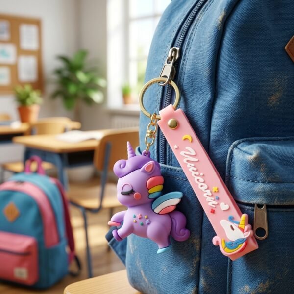 Purple Unicorn Keychain ( Color May Vary Slightly)