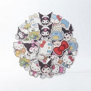 Stickers_arranged_on_white_backg…_202607161902_6 Cute Stickers Hello Kitty , Kuromi Etc (Pack of 50 approx.)