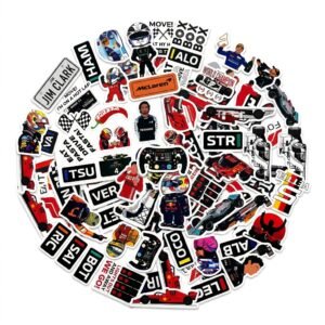 Formula 1 Premium Waterproof Vinyl Sticker Pack (50+ Stickers | 8 Sheets)