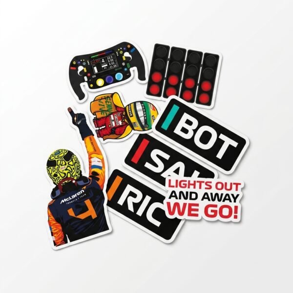 Formula 1 Premium Waterproof Vinyl Sticker Pack (50+ Stickers | 8 Sheets)