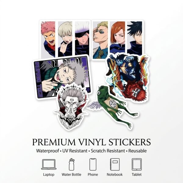 Jujutsu Kaisen Premium Waterproof Vinyl Sticker Pack (50+ Stickers | 8 Sheets)