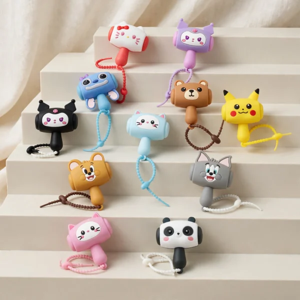 Squeaky Cartoon Bag Charm Keychain – Random Cartoon Style (1 of 11 Collectibles)