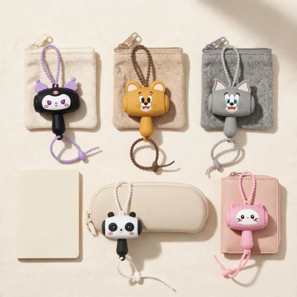 Squeaky Cartoon Bag Charm Keychain – Random Cartoon Style (1 of 11 Collectibles)